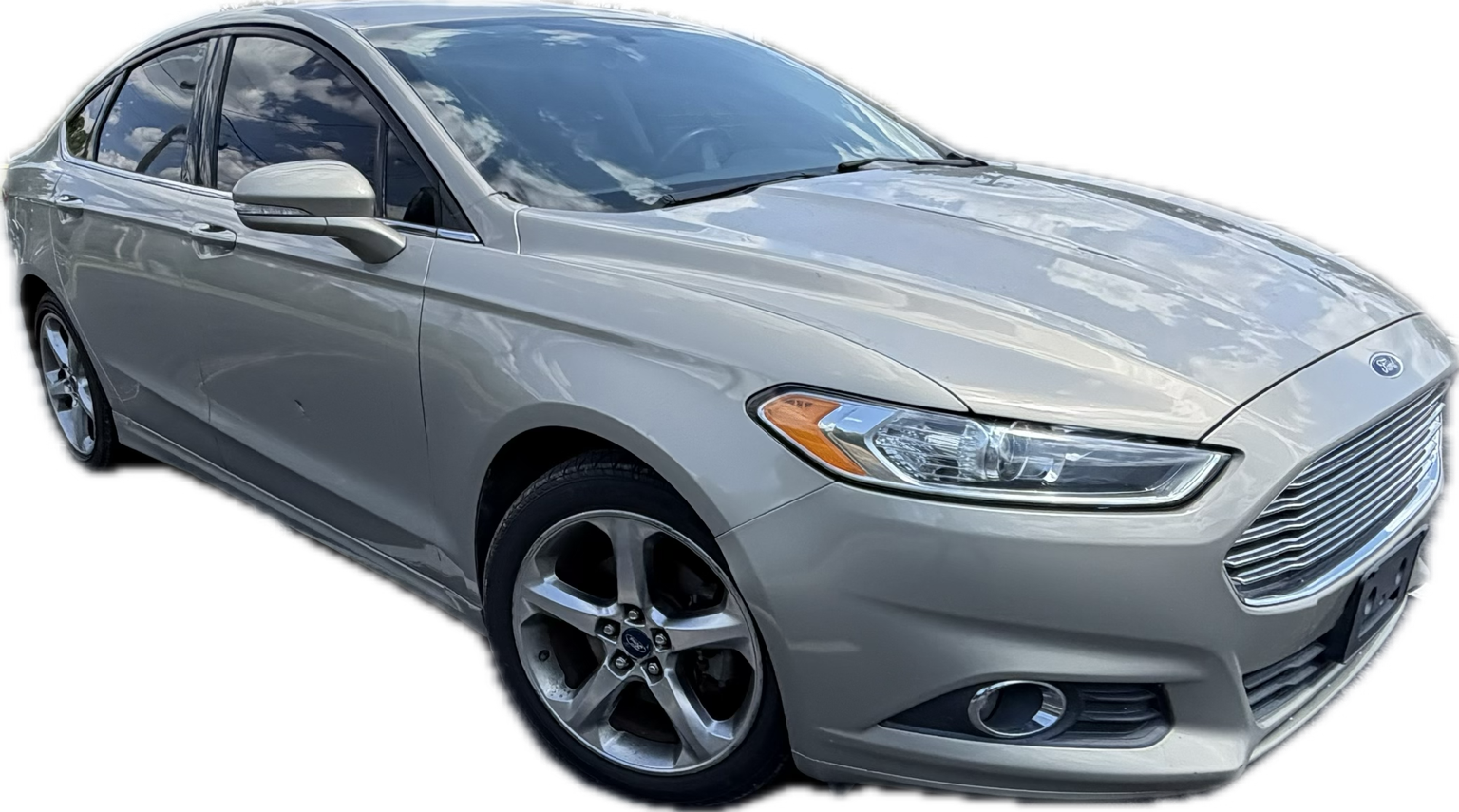 Silver Ford Fusion sedan