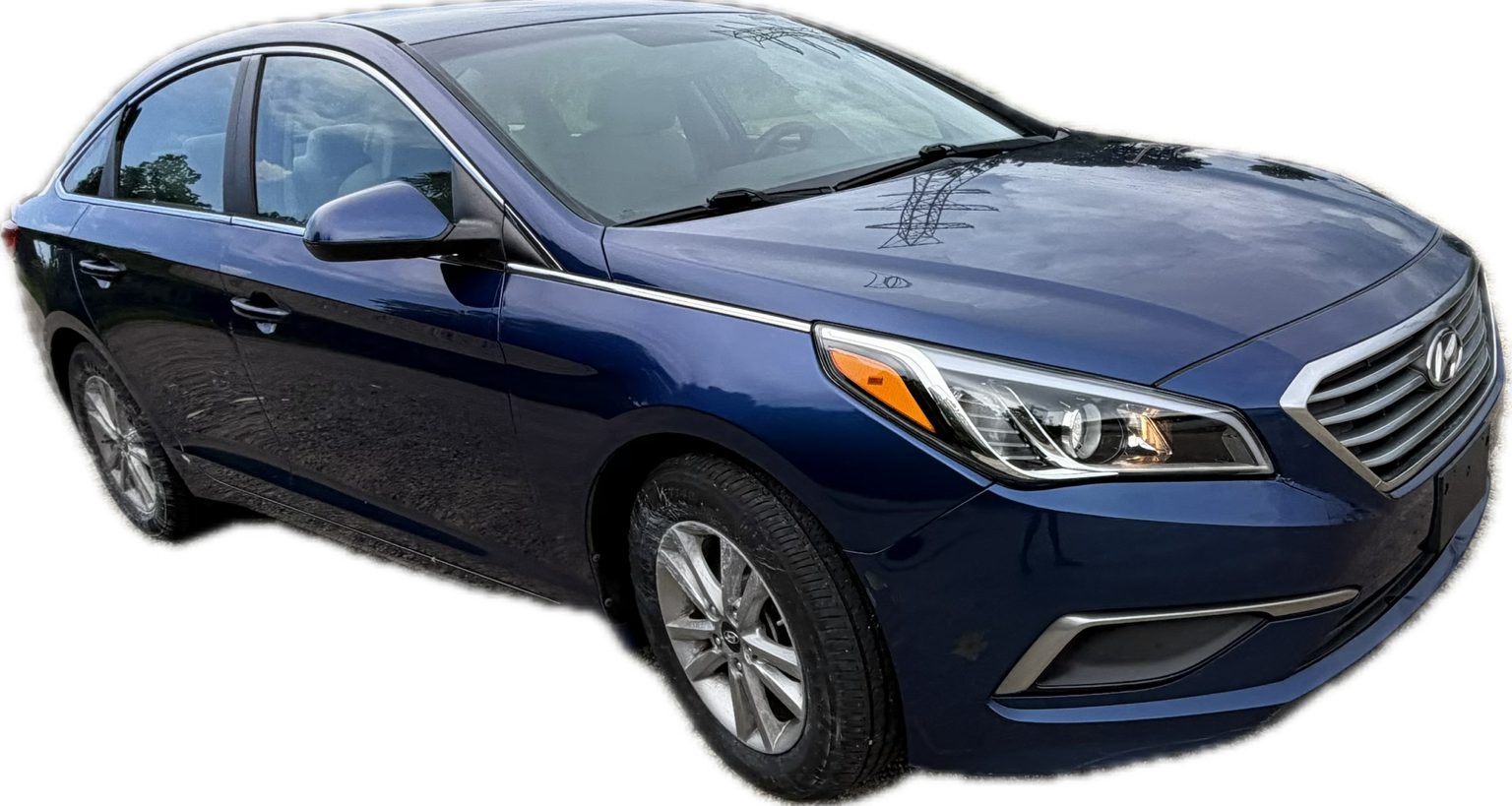 Blue Hyundai Sonata sedan